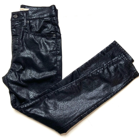 LEVI’S Premium Mile High Super Skinny Black Snakeskin Print Jean - Picture 1 of 16